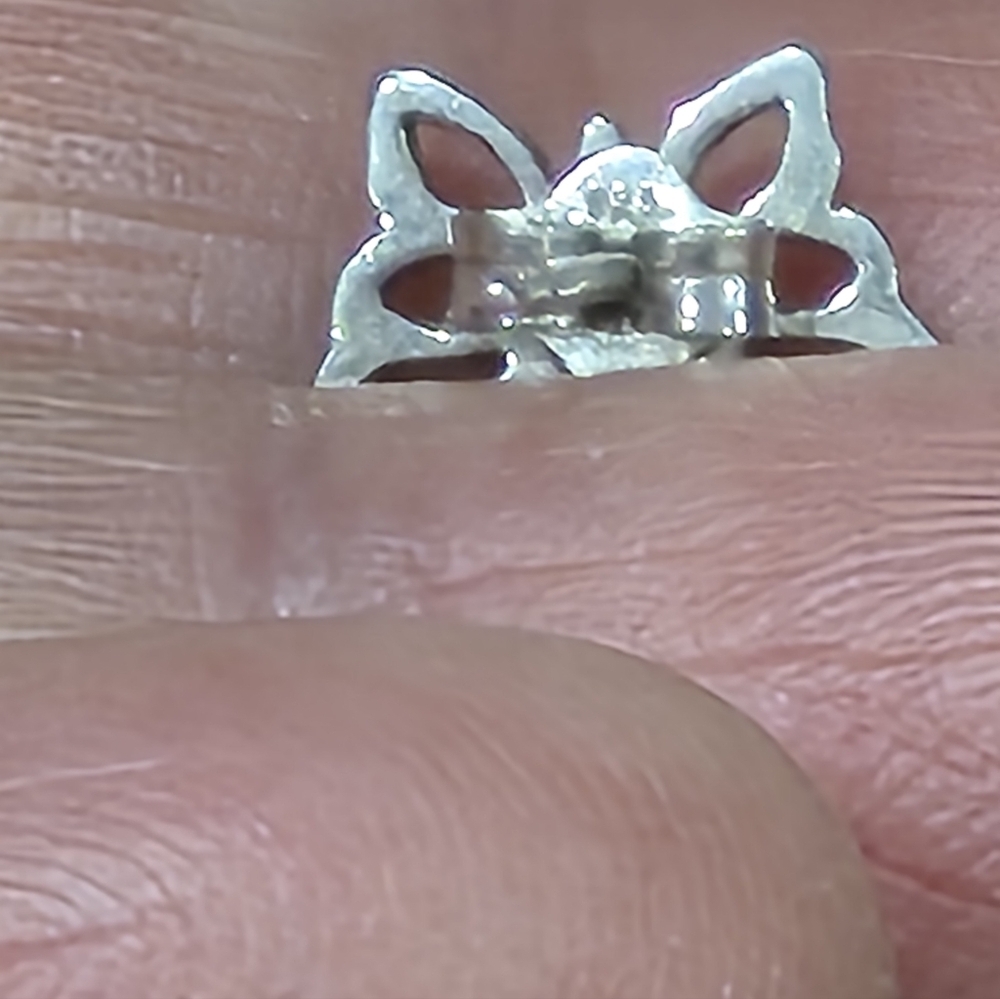 925 Sterling Silver Butterfly Stud Earrings - Picture 10 of 13